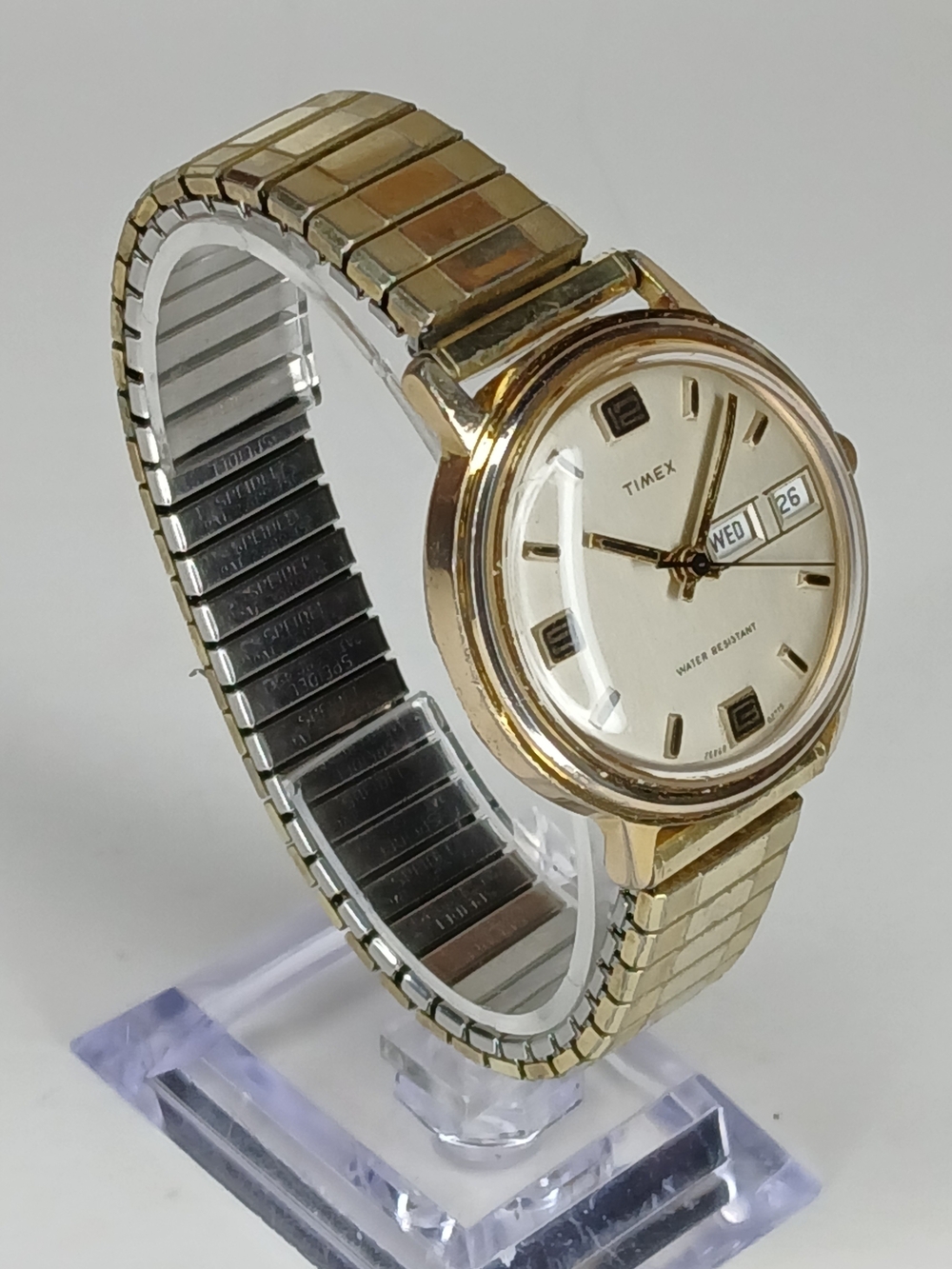 Timex Gold and Silver Two-Tone Day-Date Watch